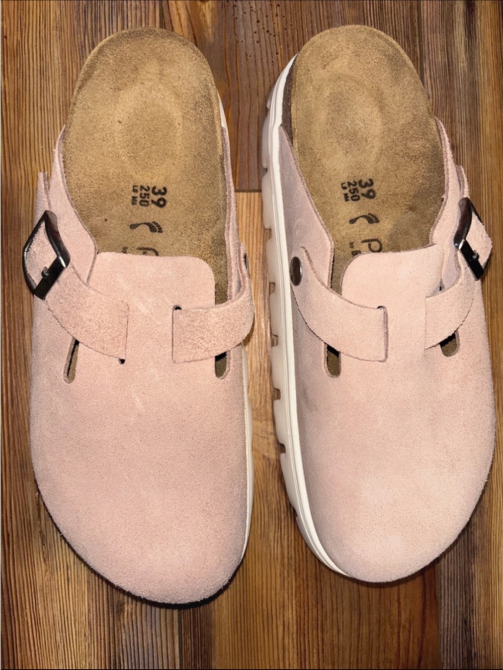 Birkenstock Women's Blush Suede Slip-On Clog with Buckle